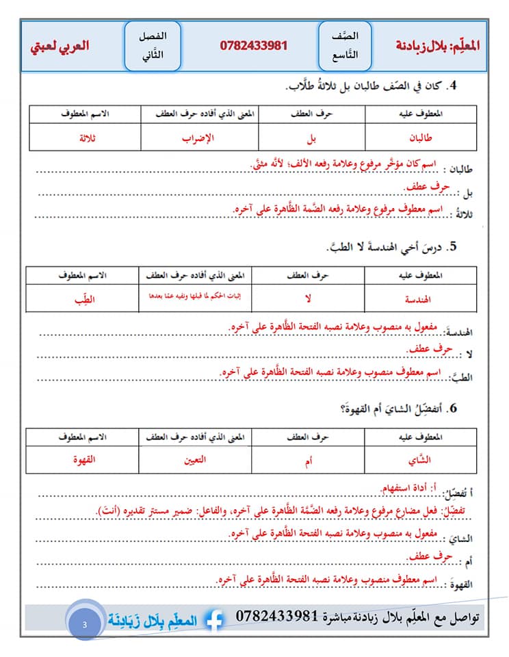 MzcwNzc0MC44NTI3 بالصور تلخيص و شرح وحدة العطف مادة اللغة العربية للصف التاسع الفصل الثاني 2024